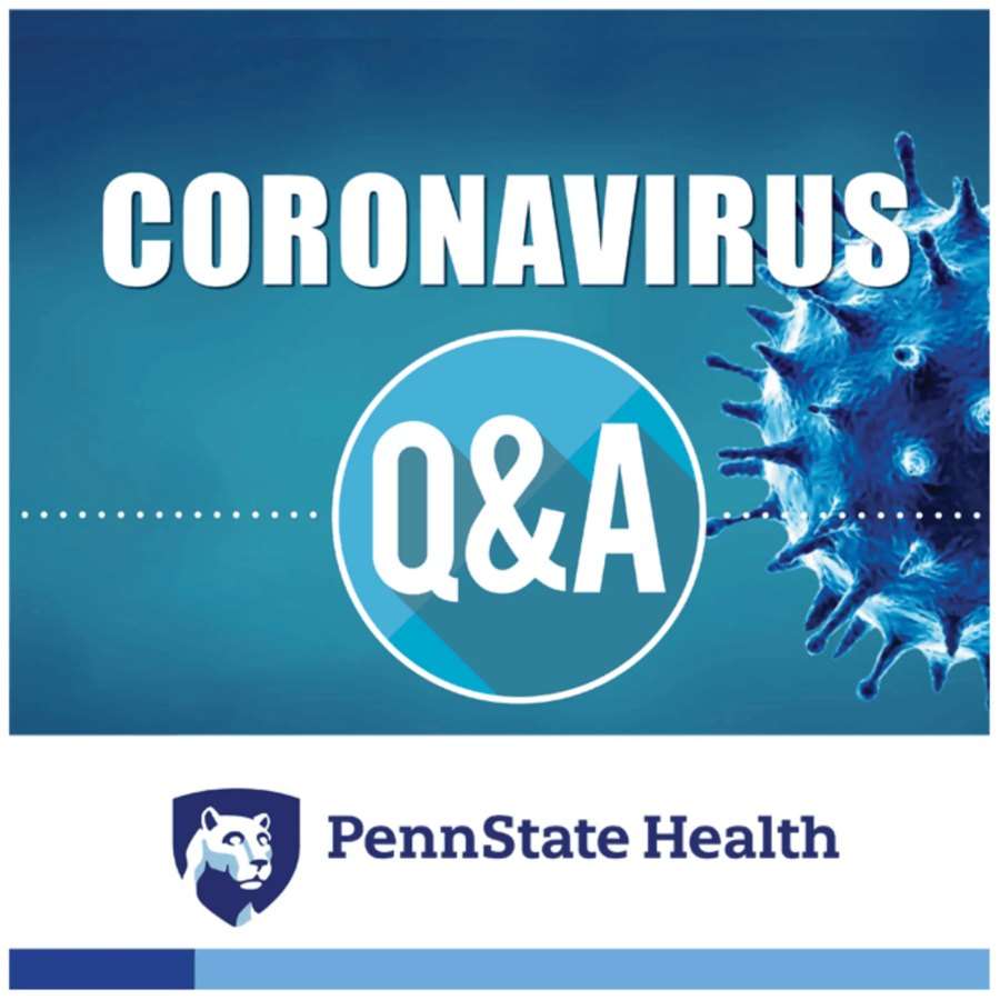 Coronavirus Q&A podcast cover art for Penn State Health.