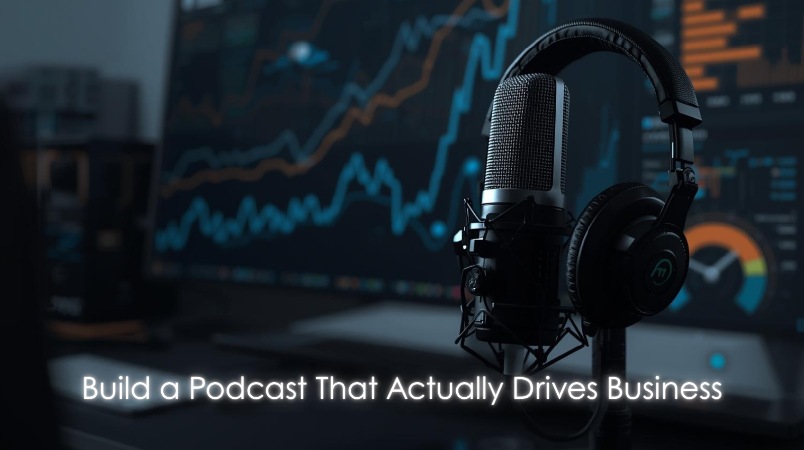 Business podcast launch strategy showing professional microphone setup for SMB content marketing